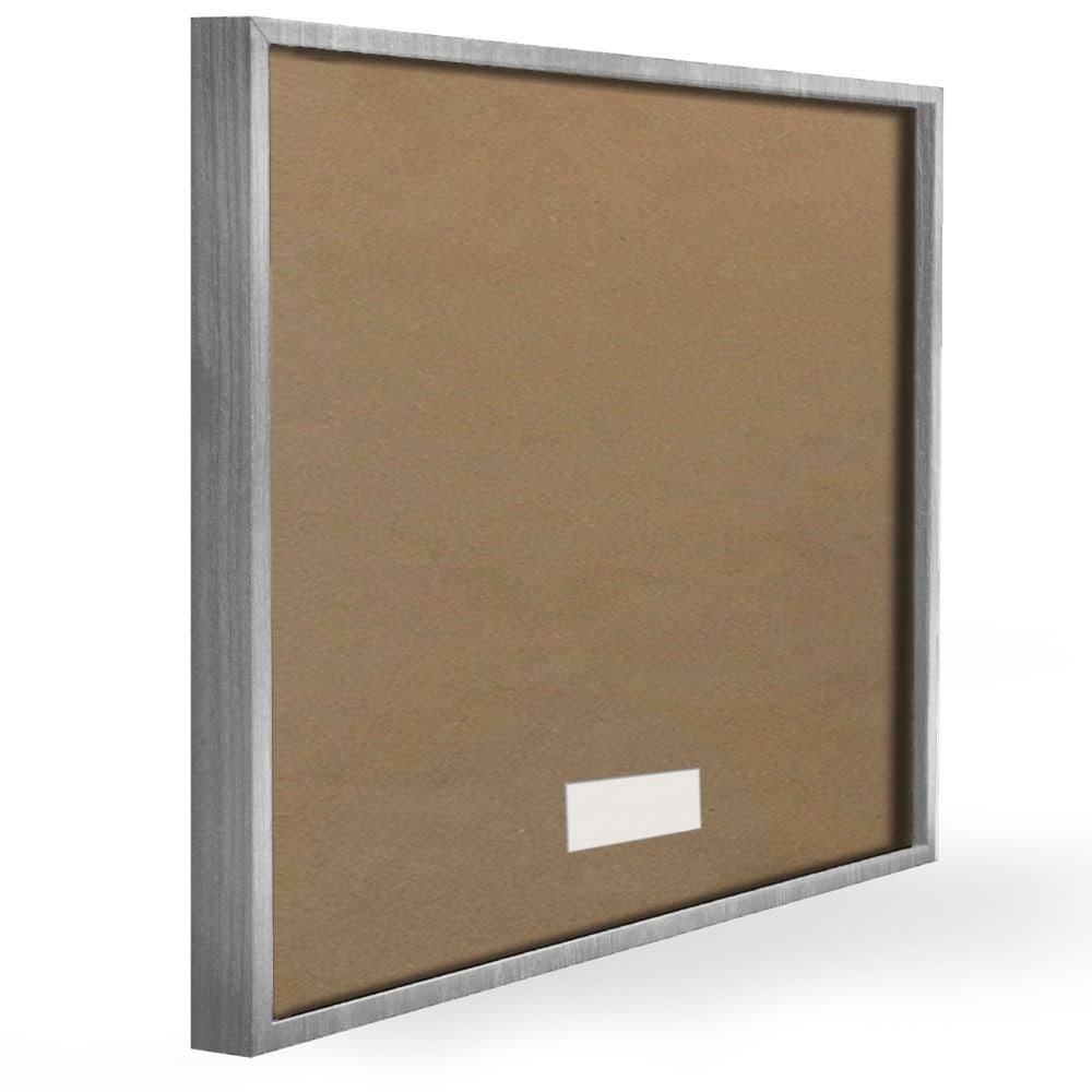 Minimal Blue Botanical Study Framed Floral Wood Print in Brown F3801