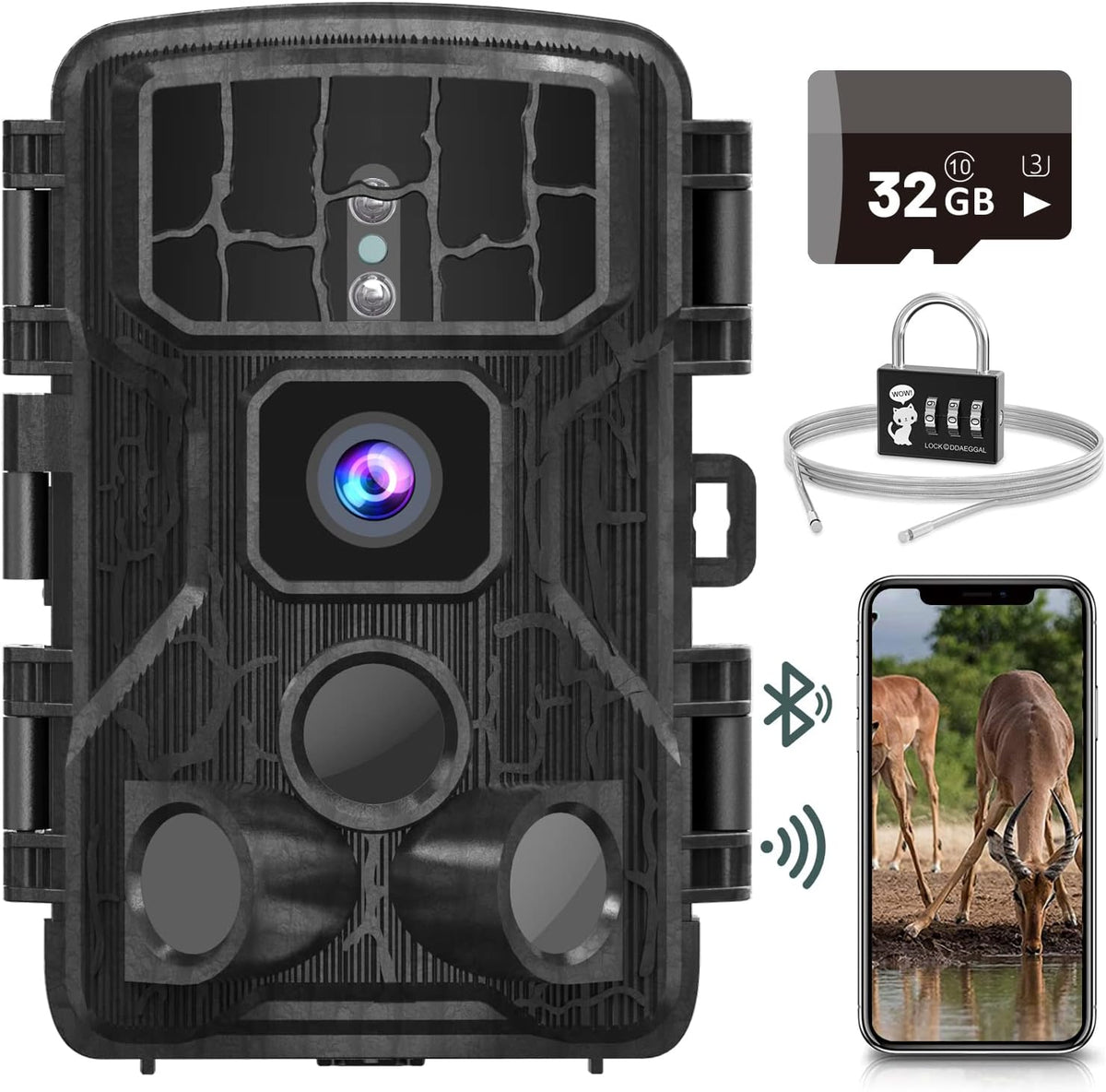 4K 30MP Trail Camera with Night Vision Motion Activated Waterproof E75787