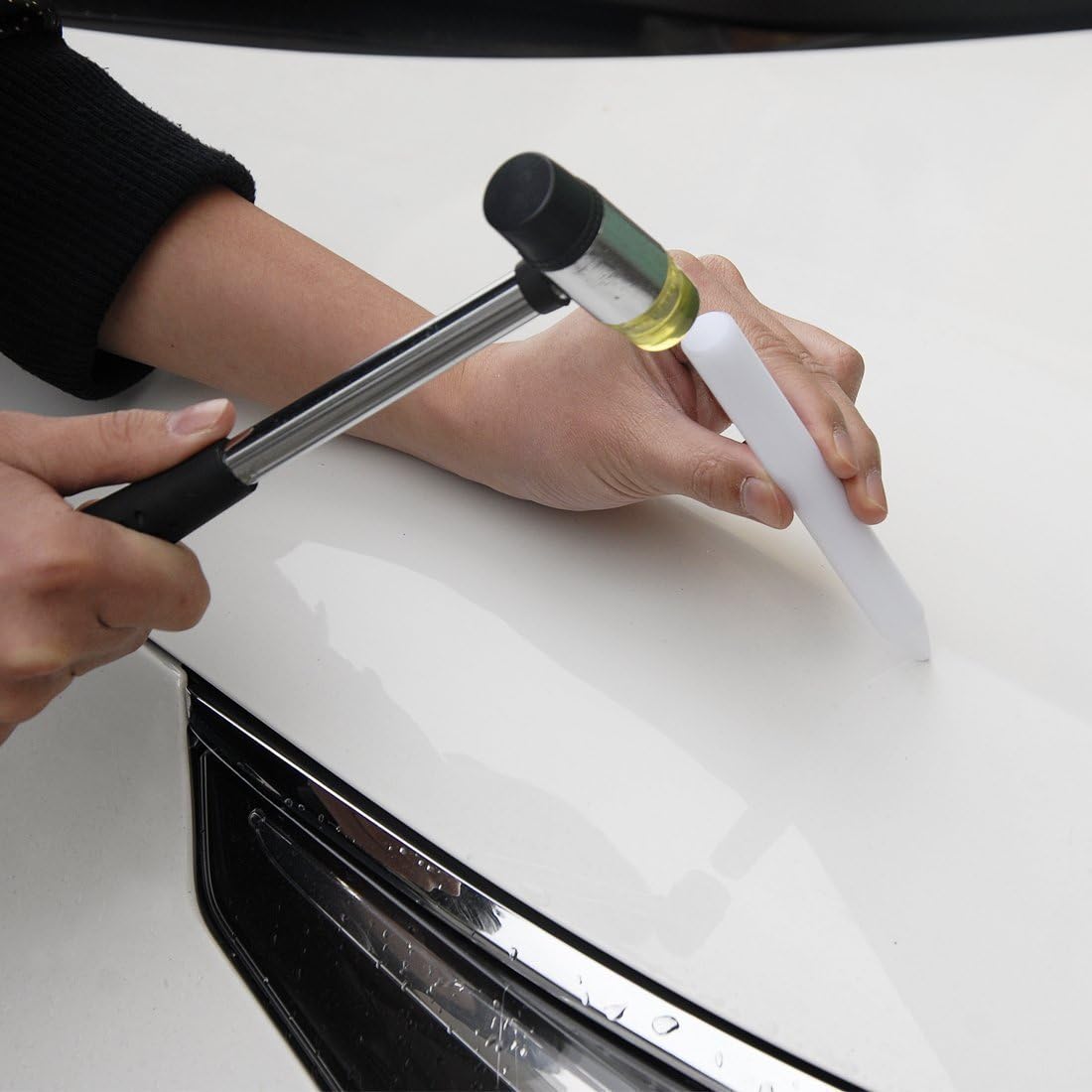 Paintless Dent Repair Kit 77PCS with Golden Dent Lifter, Slider Hammer, Bridge Dent Puller Kit N54562
