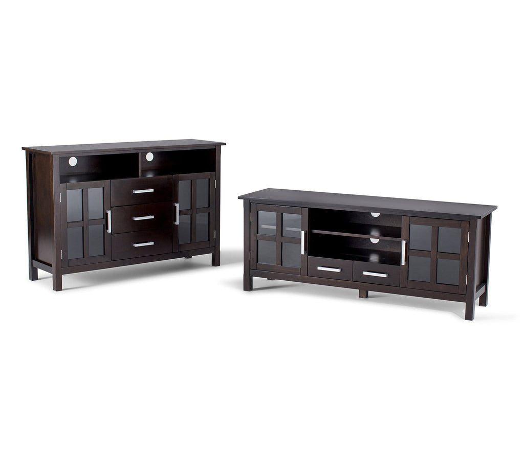 Dark Walnut Brown Tall TV Media Stand N95174