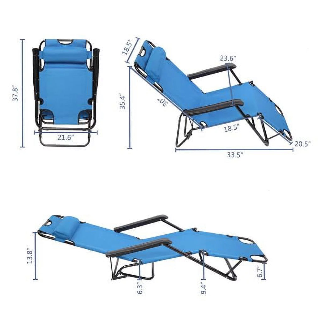Blue Extendable Folding Reclining Chair M236