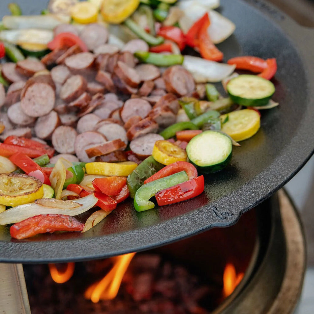 Large Cast Iron Wok Top, 18" Stir Fry Pan B5319