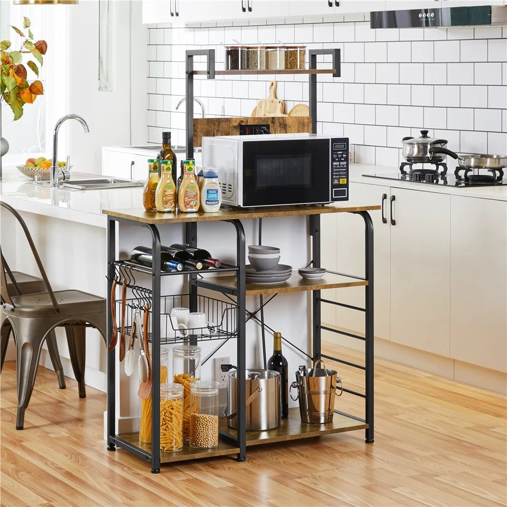 4-Tier Kitchen Baker's Rack with Power Outlet Y605