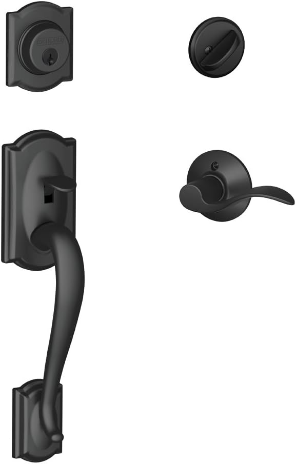 Matte Black Single Cylinder Handleset and Georgian Knob V702742