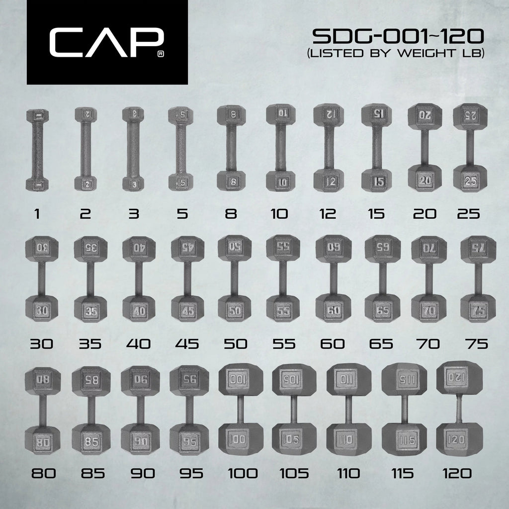 15lb Cast Iron Hex Dumbbell V221
