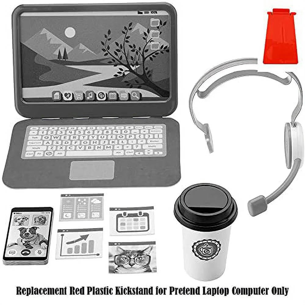 Red Plastic Kickstand for Pretend Laptop Computer A852