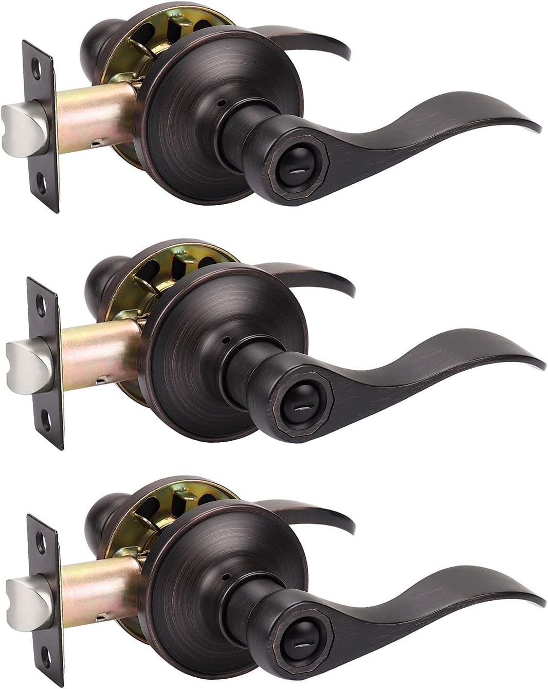 6 Pack Oil Rubbed Bronze Passage Door Levers G389410
