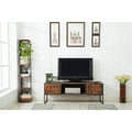 Natural Wood and Metal Media Console L74343