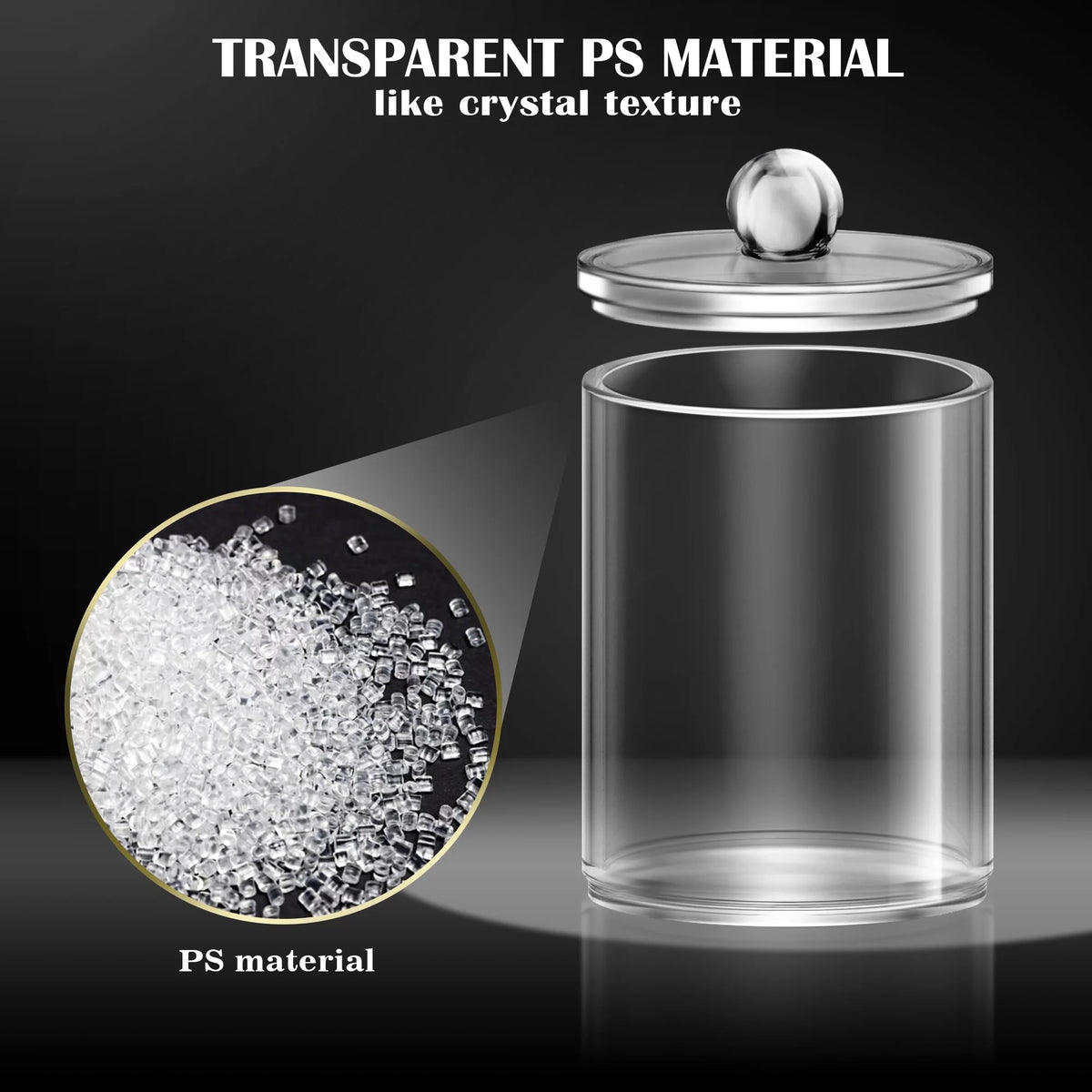 6 Pack Clear Plastic Apothecary Jars with Lids X234