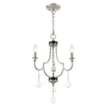 3 - Light Candle Style Chandelier with Crystal Accents Brushed Nickel I132625