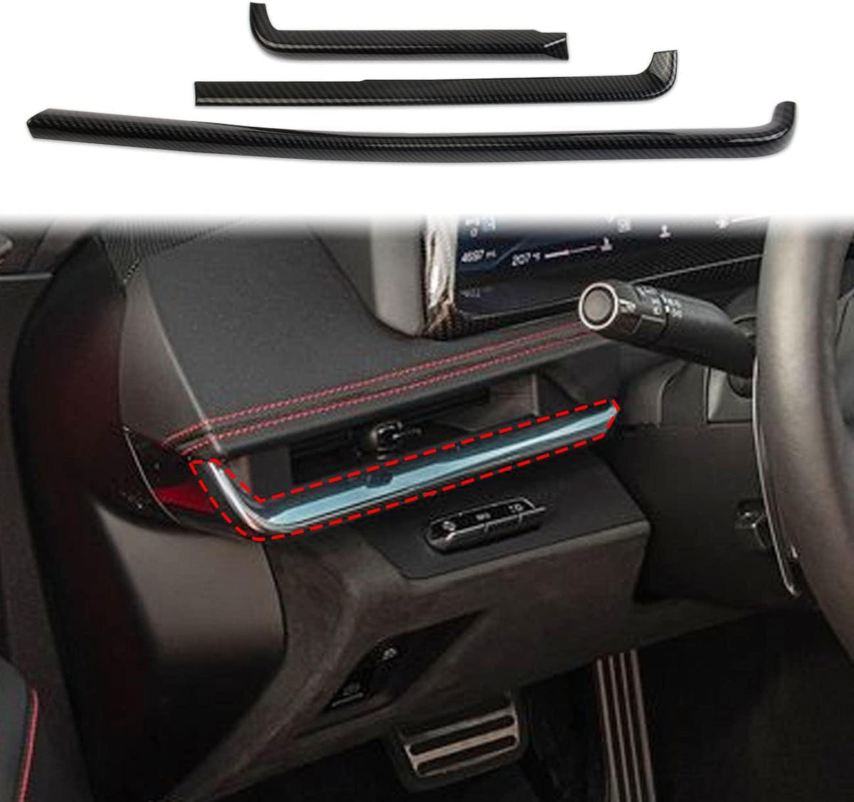 Carbon Fiber Interior Dashboard Cover Trims for Chevrolet Corvette C8 2020-2022 Q600