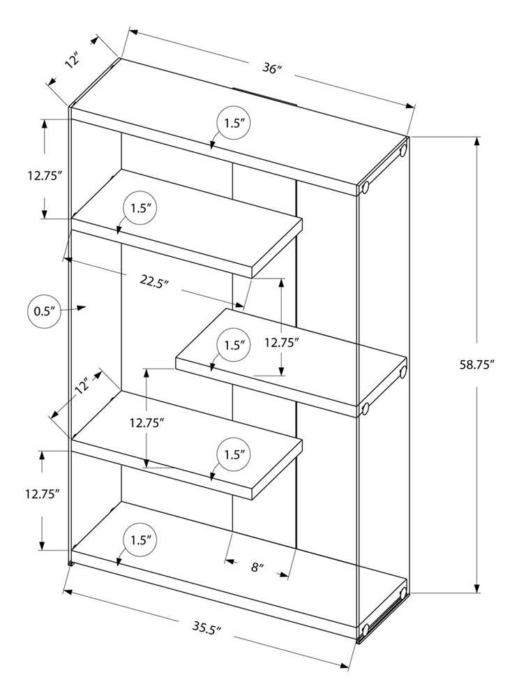 Tempered Glass Bookcase Glossy White S454972