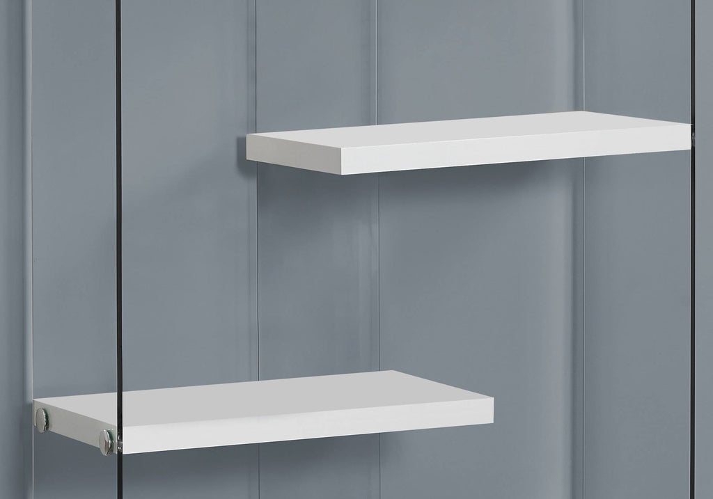 Tempered Glass Bookcase Glossy White S454972