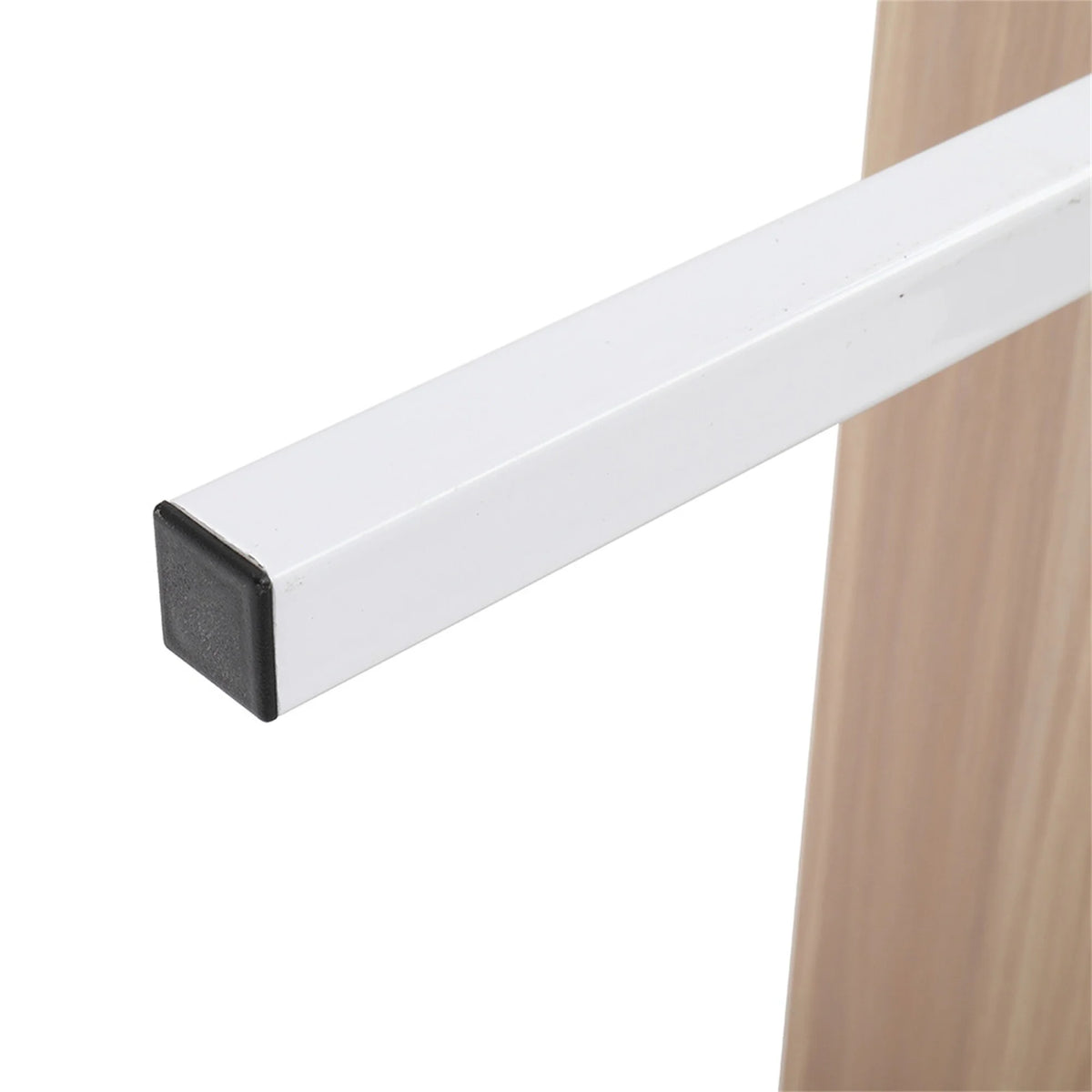 5-Shelf Wood Ladder Bookcase Walnut and White S90031