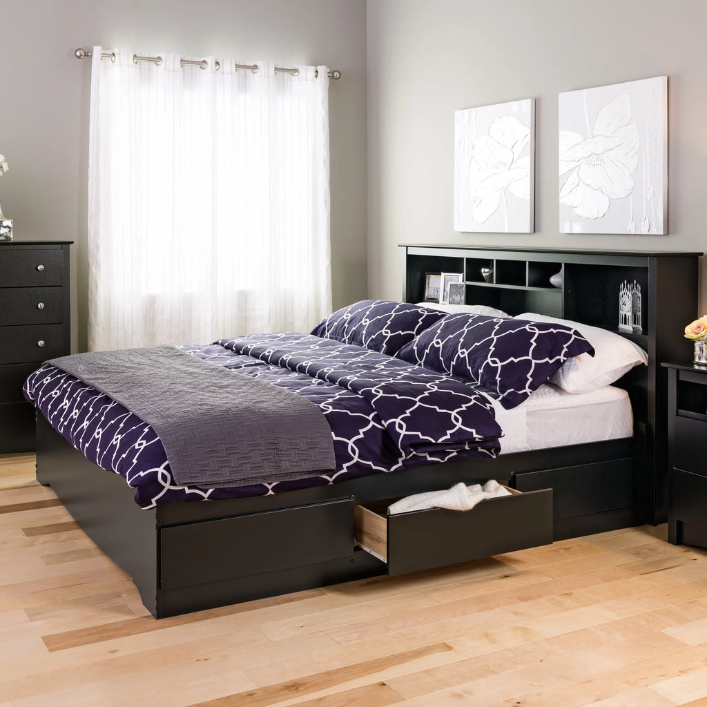 Wooden King Platform Bed with 6 Drawers Q8907