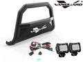 Black Powdercoat Bull Bar with 2.5in Cube LED Kit S390