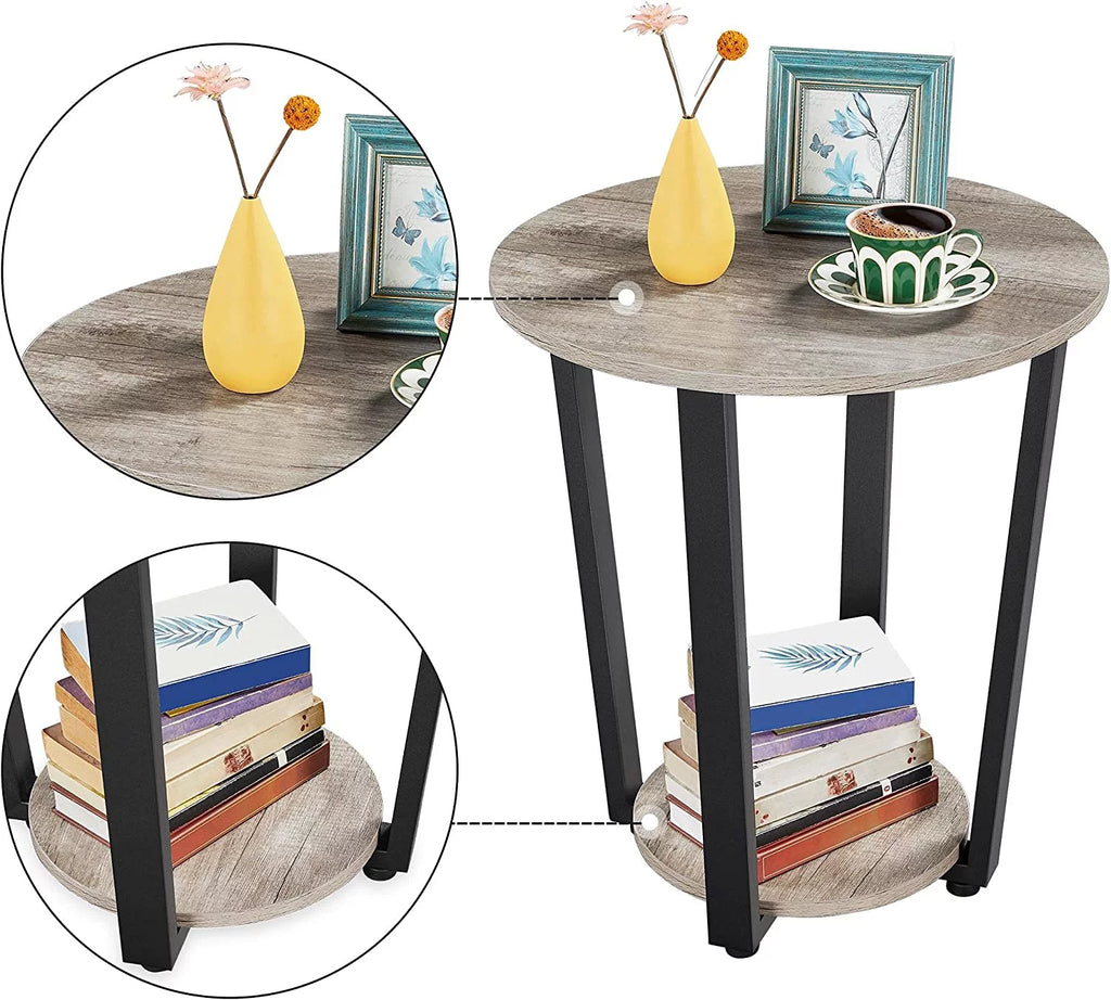 Round 2 Tier Side Table with Storage K1276