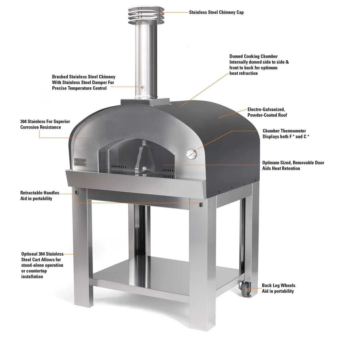 Wood Fired Outdoor Portable Pizza Oven D33210