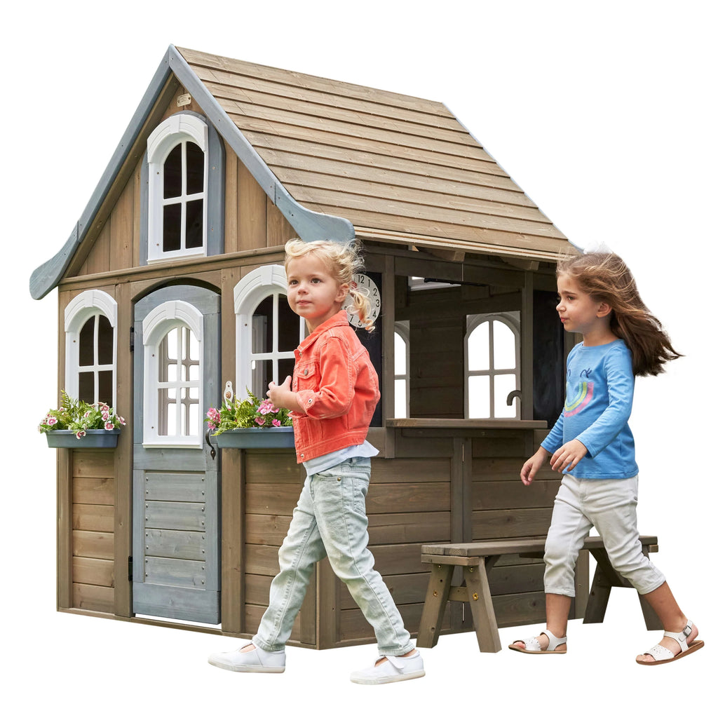 Wooden Outdoor Playhouse with Kitchen B672
