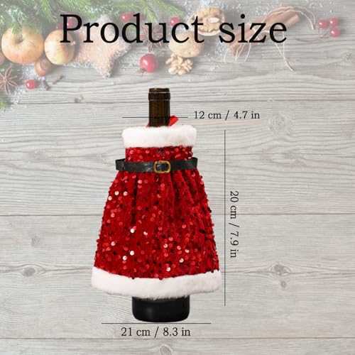 Christmas Red Sequin Wine Bottle Cover A289570