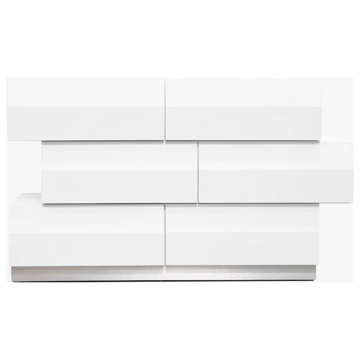 White 6 Drawer Poplar Wood Dresser F174