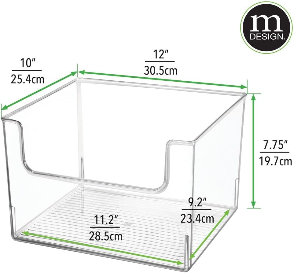Clear 8 Pack Plastic Storage Organizer Bin Basket C935