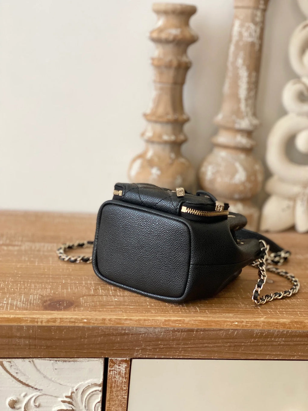 Black Mini Bucket Bag With Strap Z303820
