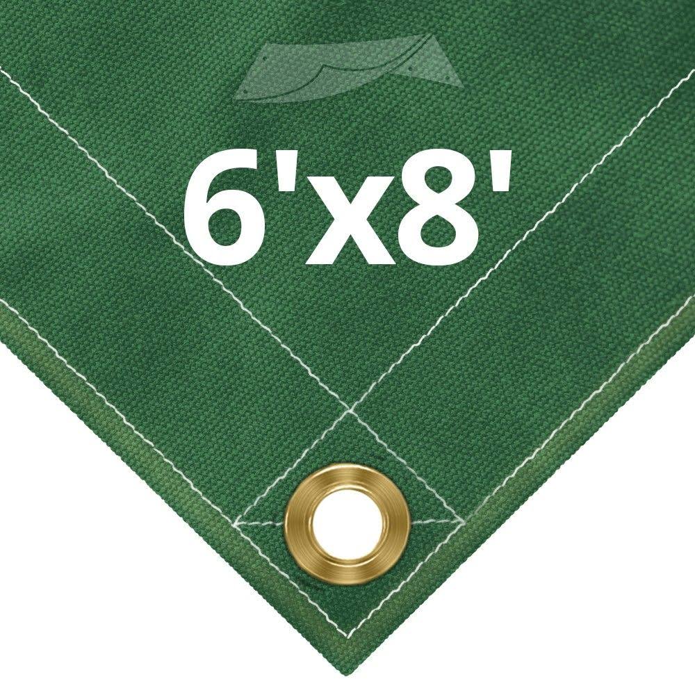 12 oz Green Canvas Tarps 6' x 8' W22301