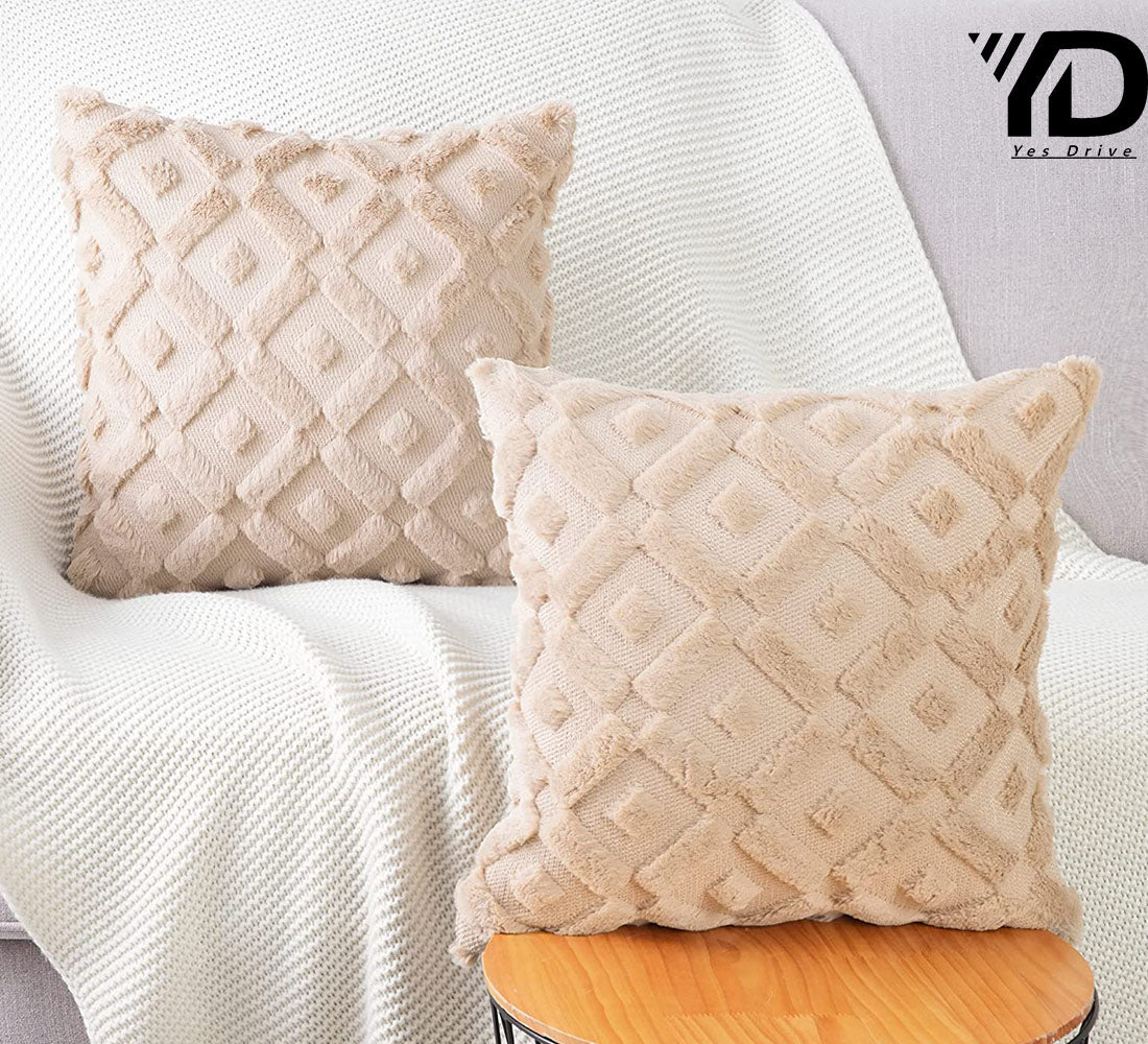 Set of 2 Soft Plush Velvet Decorative Throw Pillow Covers Square Cushion Case J20640