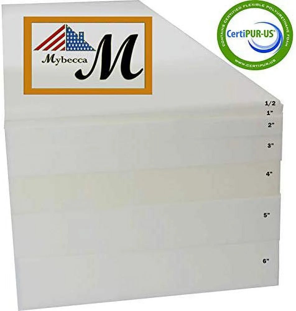 High Density 4" H x 24" W x 72" L Upholstery Foam P8527