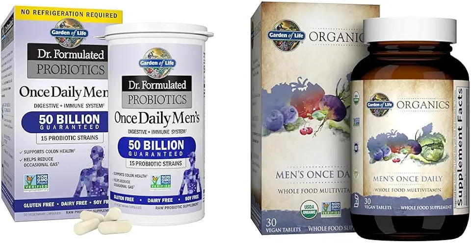 Probiotics for Men 50 Billion CFU Organic Multivitamin Vegan Once Daily G21899