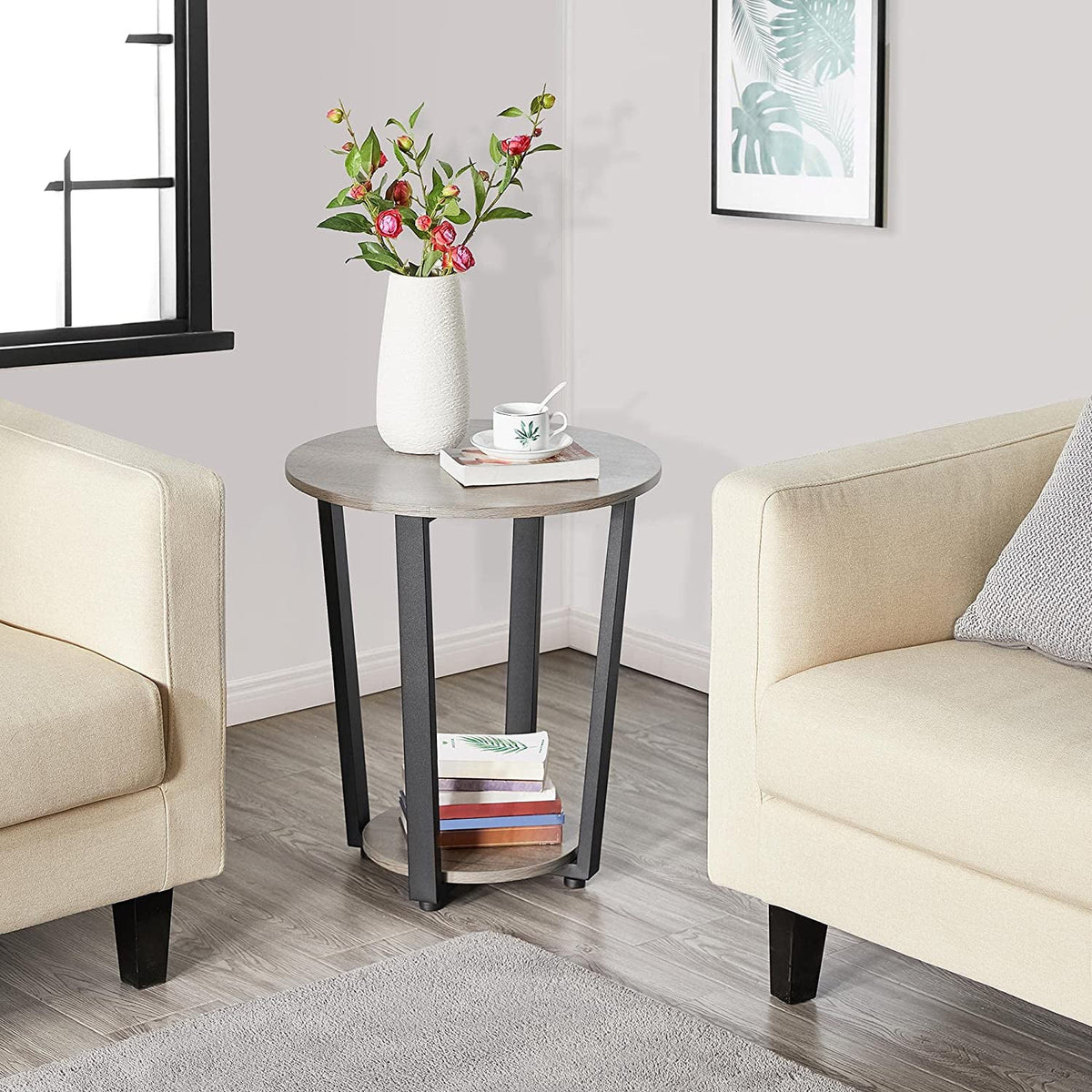 Round 2 Tier Side Table with Storage K1276