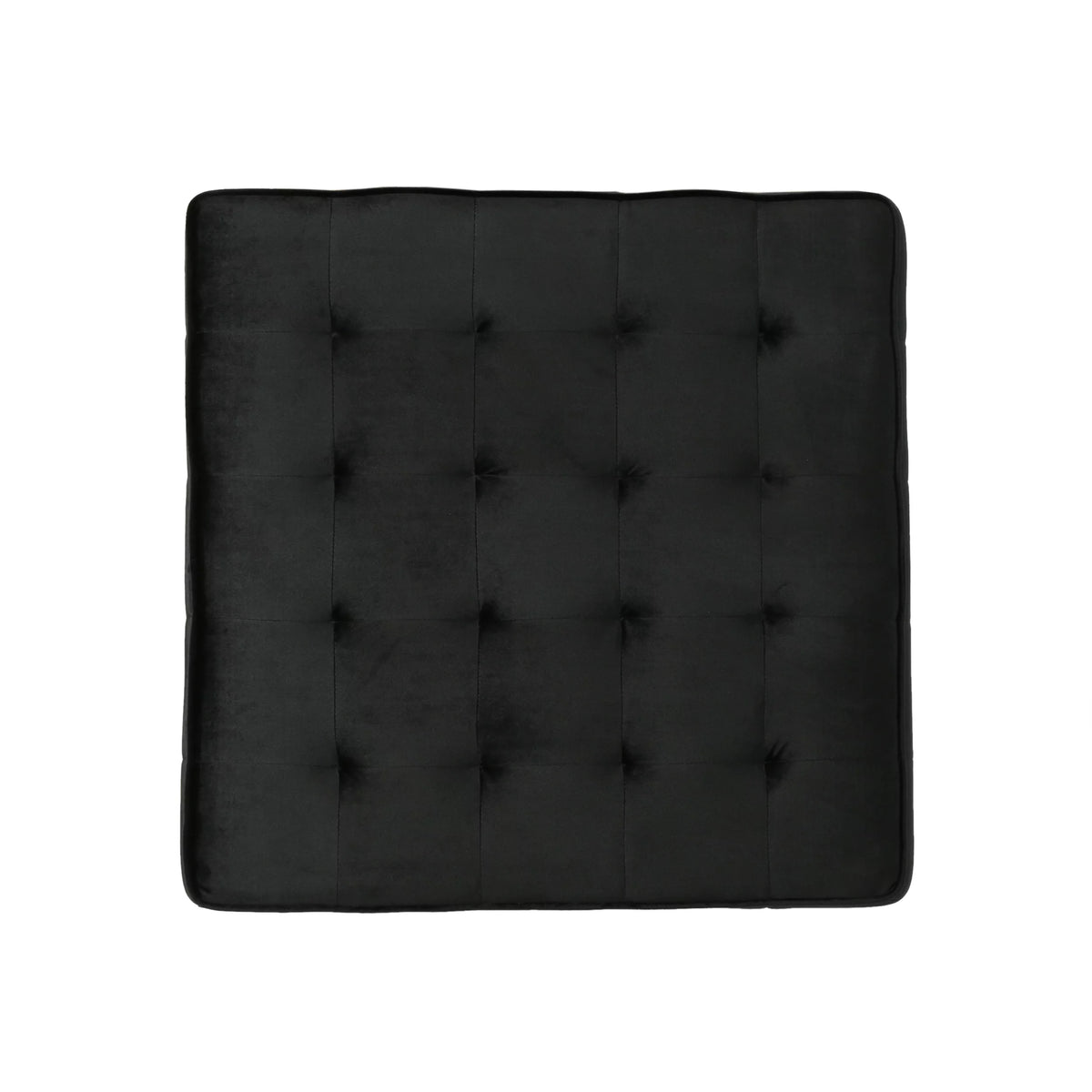 Black Velvet Tufted Ottoman U430