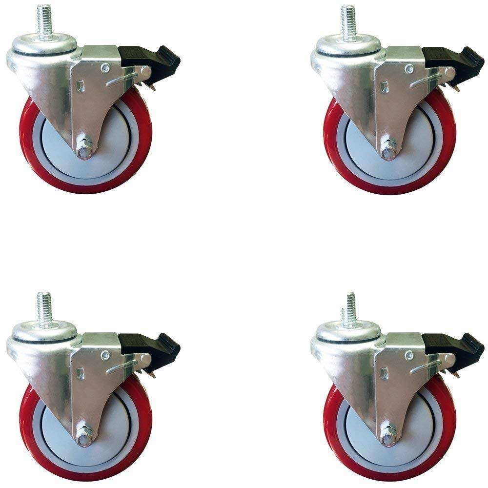 Red Polyurethane Wheel Caster D221