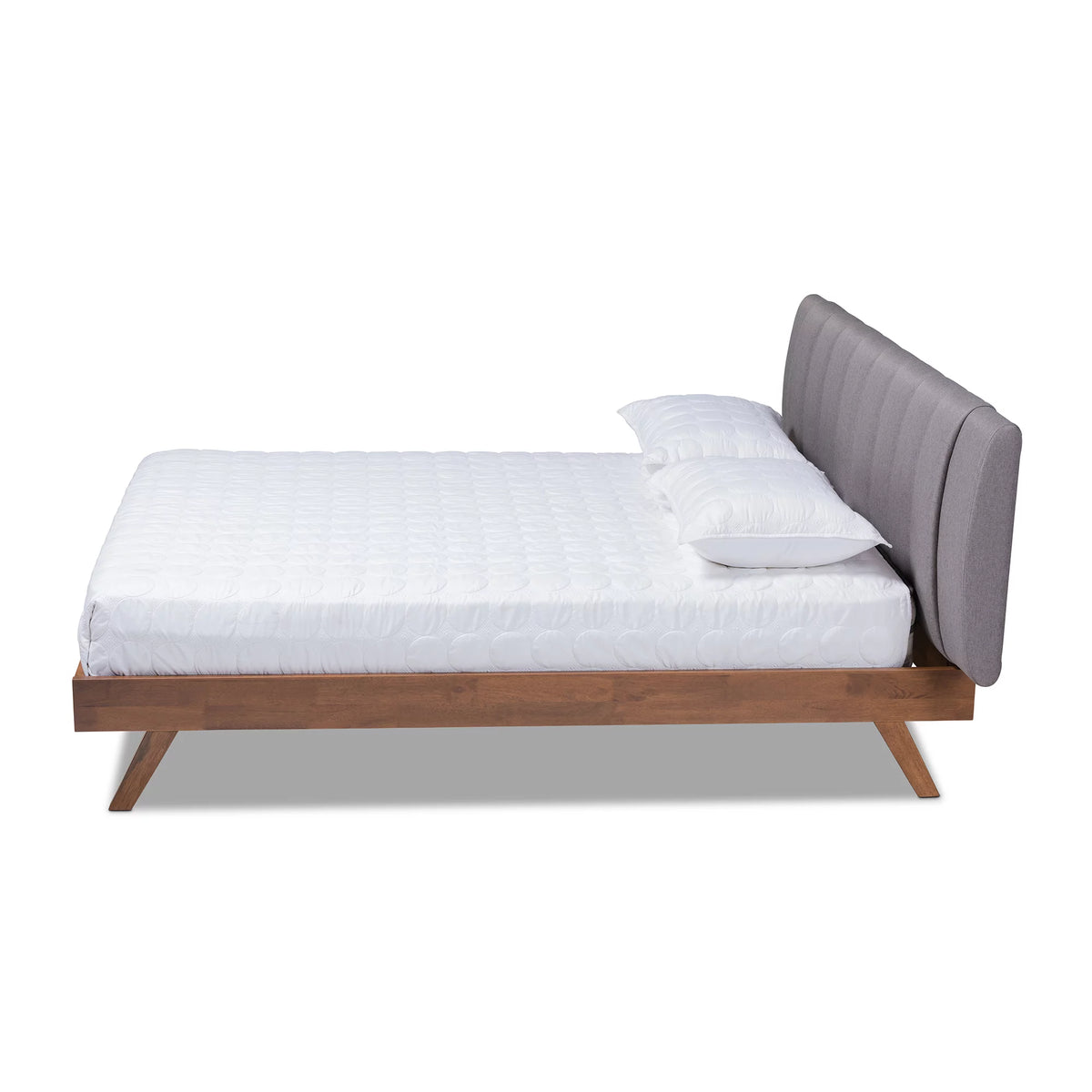 Grey Fabric Upholstered Queen Size Bed G1351