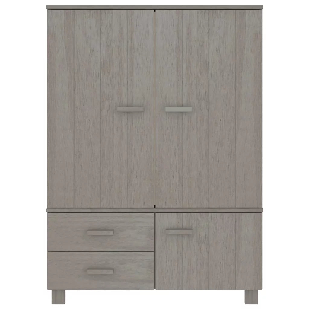 Light Gray Solid Wood Pine Wardrobe M138