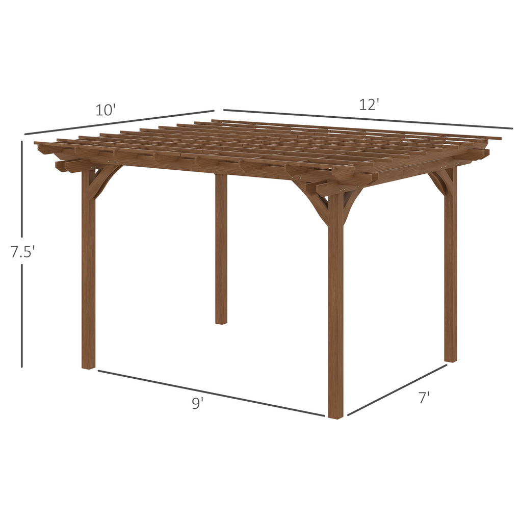 12' x 10' Wooden Pergola Outdoor Gazebo U61437