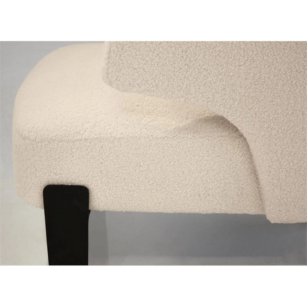 Cream Fabric Arm Chair with Black Powder Coated Legs L464921