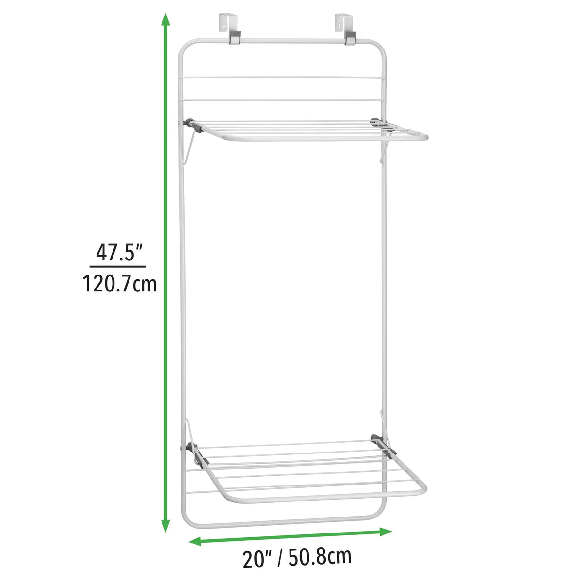 White/Gray Steel Over the Door Laundry Drying Rack T220