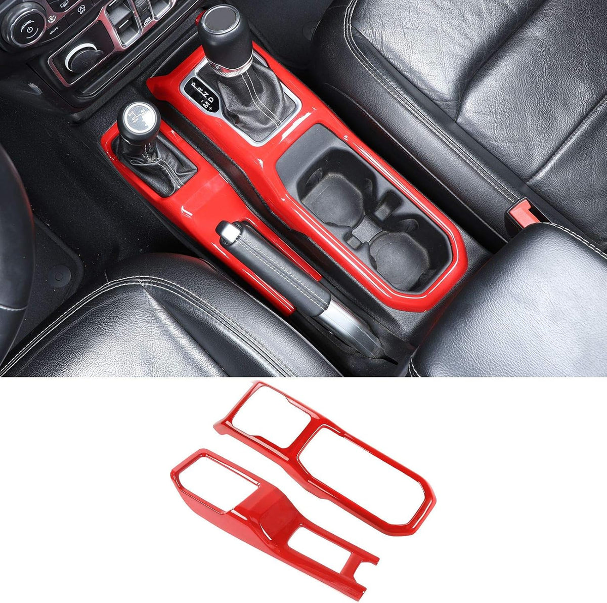Carbon Fiber Gear Shift Panel Cover for Jeep Wrangler JL Pack of 2 Q151740