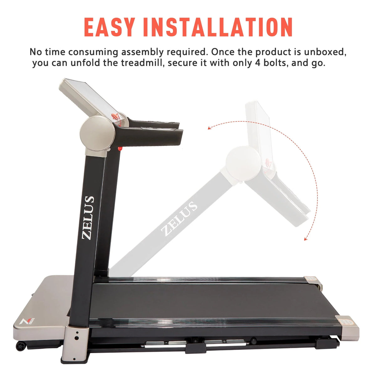 3HP Folding Treadmill with Bluetooth Speaker J688