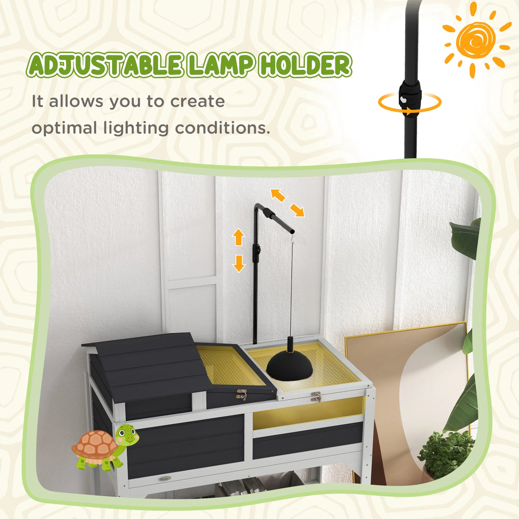 Gray Tortoise Habitat with Adjustable Lamp Holder T902656