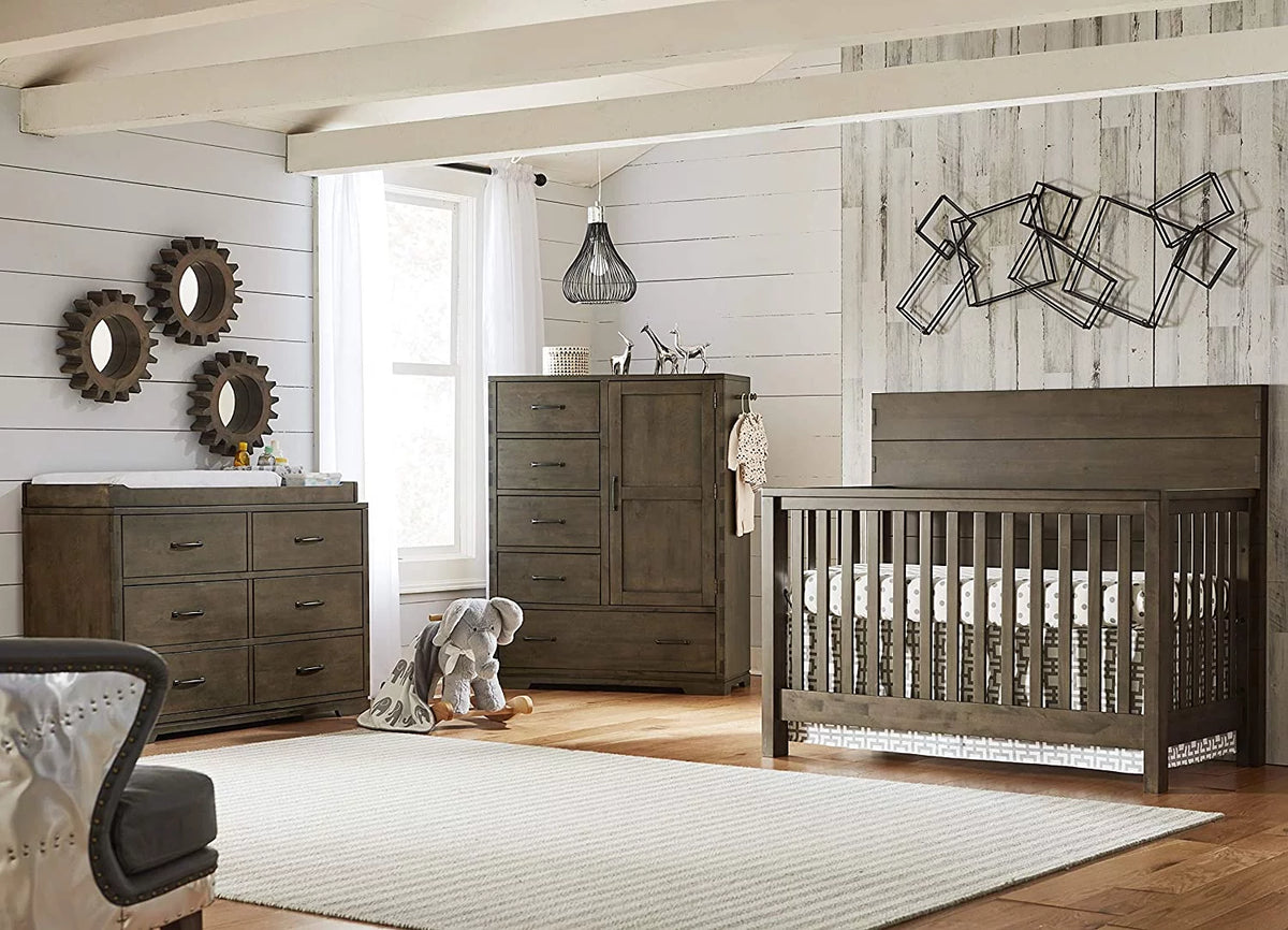 5 Drawer Contemporary Wood Chest in Graphite Gray N272