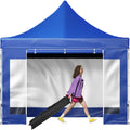 10 x 10 FT Blue Pop Up Canopy Tent with Sidewalls U319