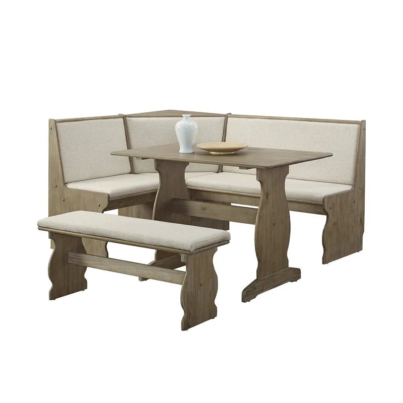 Brown Wood Corner Dining Set N92595