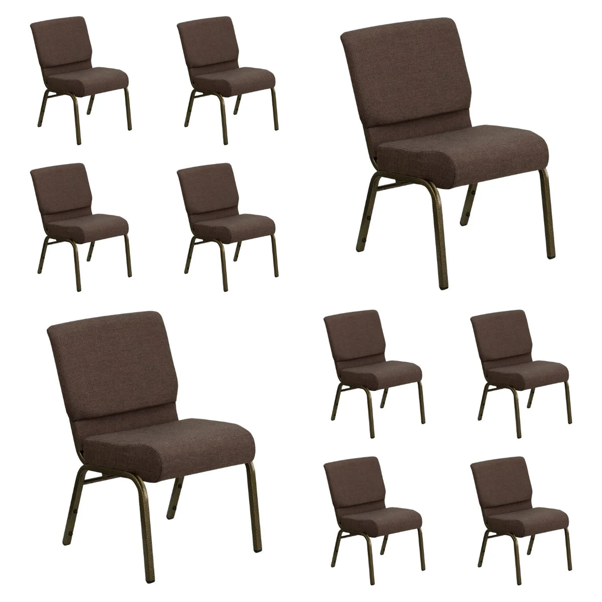 Dark Brown Fabric Stackable Church Chair H421