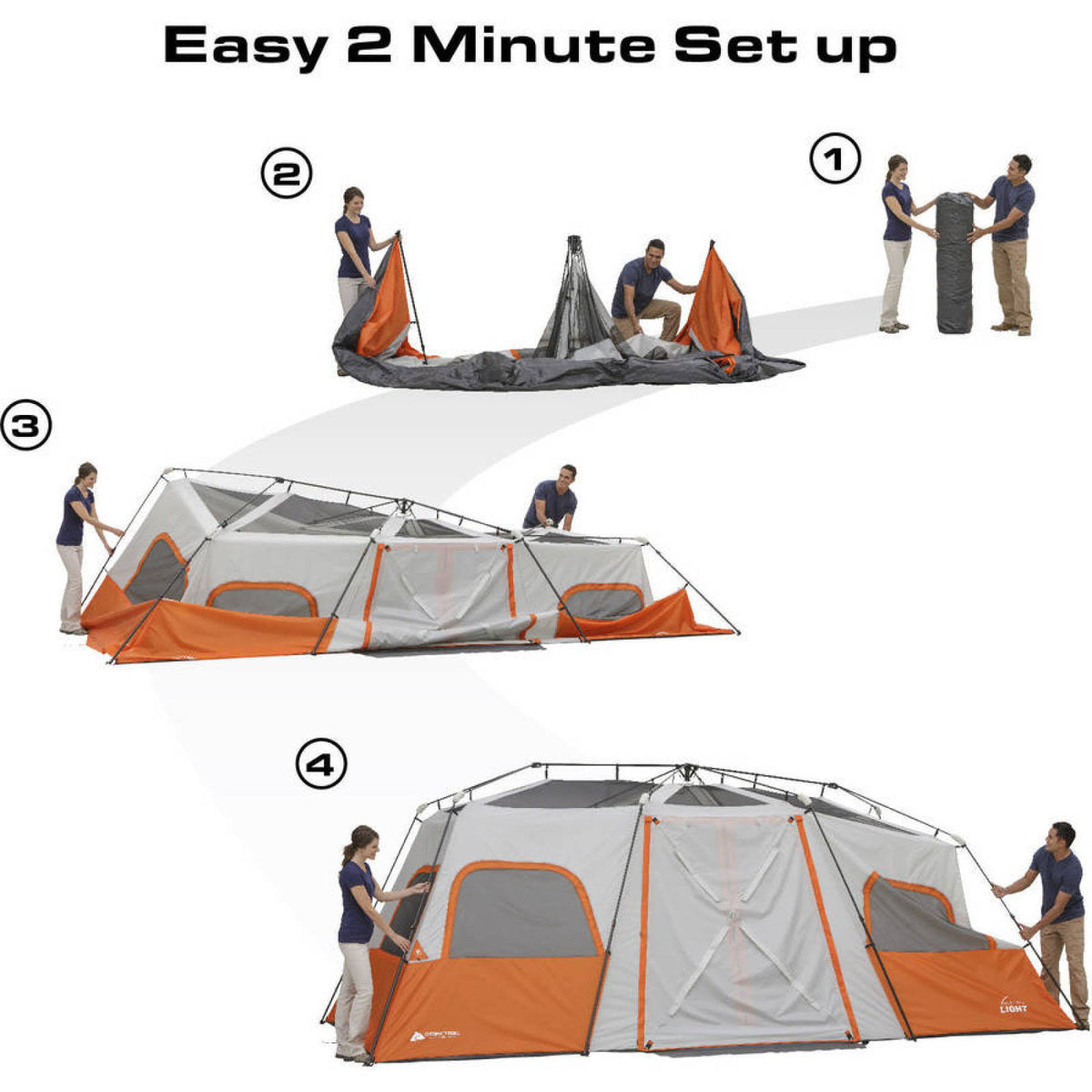 Instant Cabin Tent with Integrated LED Light H7019