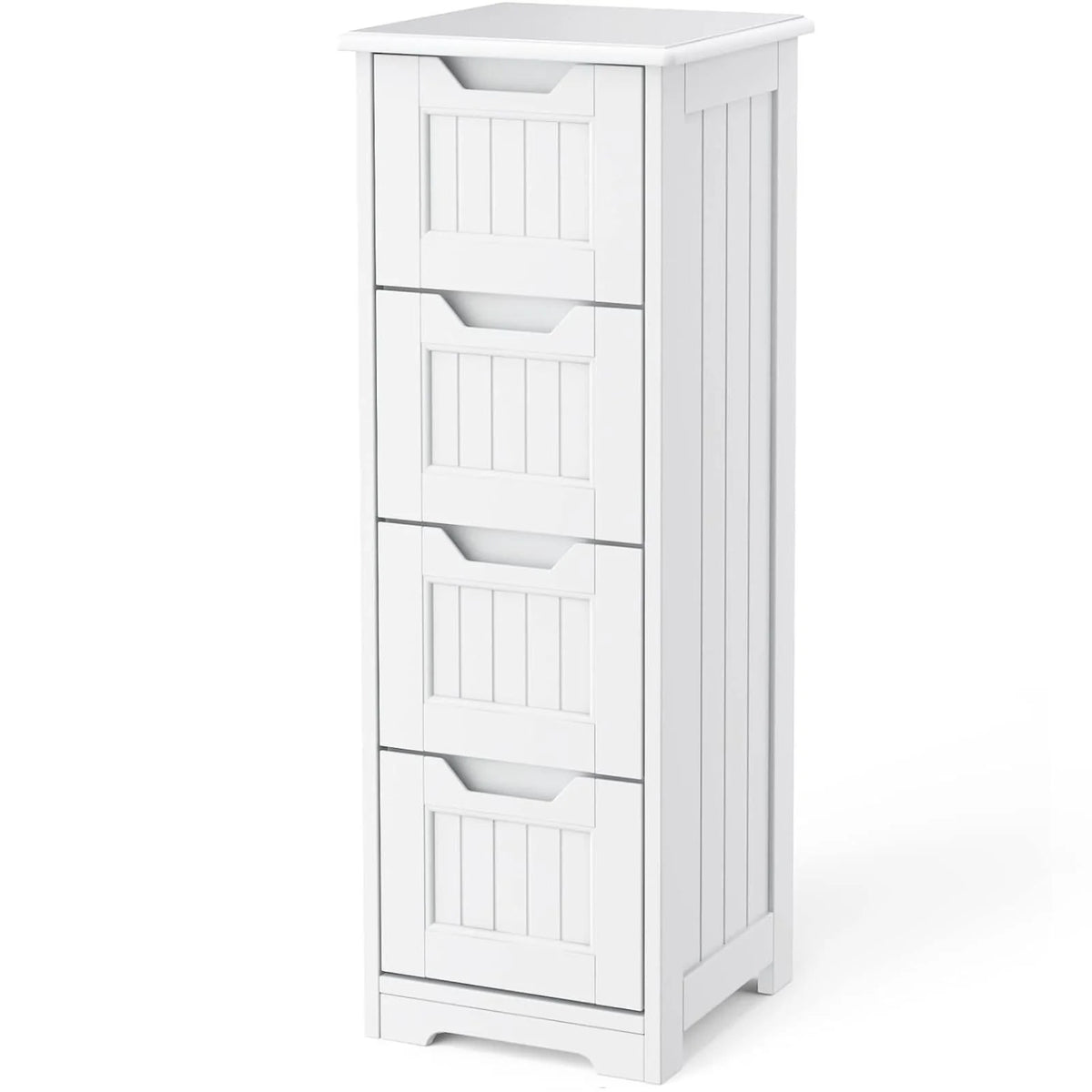 White 4 Drawer Bathroom Floor Cabinet V63160