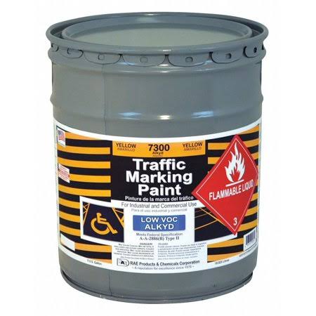 Yellow Alkyd Solvent-Base Traffic Zone Marking Paint, 18.9 L W38586