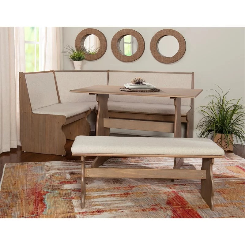 Brown Wood Corner Dining Set N92595